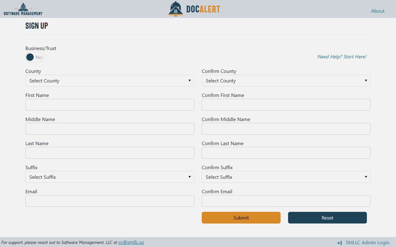 DOC Alert McCracken signup page for deed and mortgage notifications