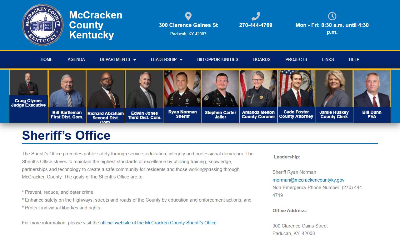 McCracken County warrant records sheriff office source